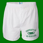 Property of an Men's White Irish Personalized Boxer Shorts